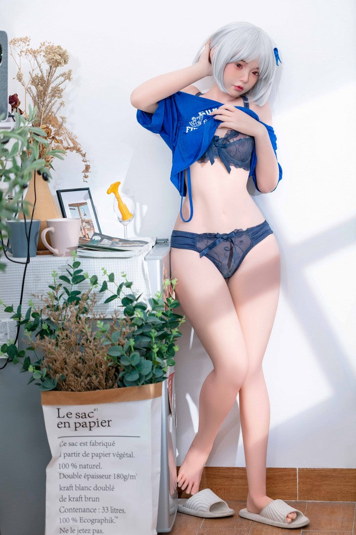 J007: 155cm A-Cup Realistic Silicone Head TPE Body Sex Doll-FU Doll