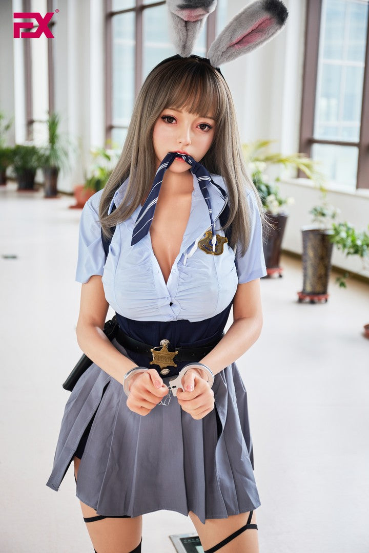 Jie: 166 cm D-Cup Realistische Silikon-Sex-Puppe - EX-Puppe