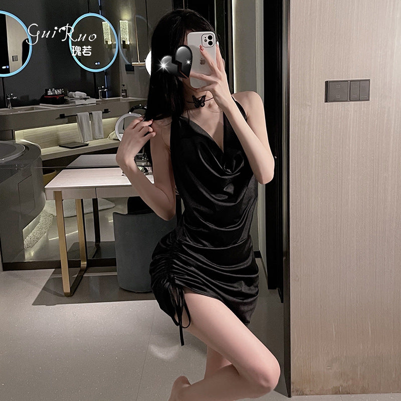 Sexy Backless Low-cut Underwear Lingerie With Swung Collar