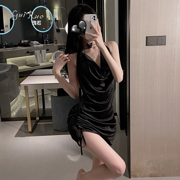 Sexy Backless Low-cut Underwear Lingerie With Swung Collar