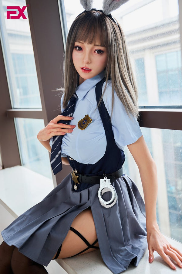 Jie: 166 cm D-Cup Realistische Silikon-Sex-Puppe - EX-Puppe