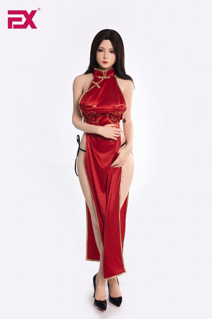 Jie: 166 cm D-Cup Realistische Silikon-Sex-Puppe - EX-Puppe