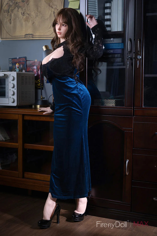 C019 Yelan: 160cm G-cup Blue Cheongsam Silicone Sex Doll - Max Series
