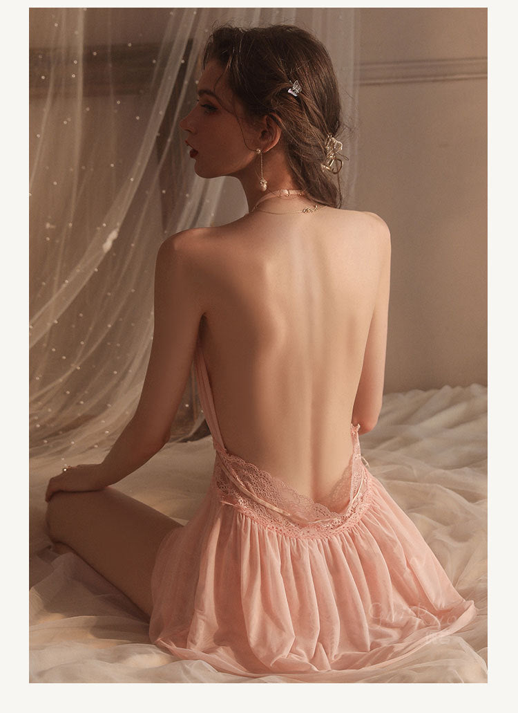 Sexy Sheer Halter Backless Lingerie