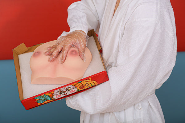 B-59 (Gelb): 59 cm realistische Silikon-Liebespuppe, Torso-Climax-Puppe