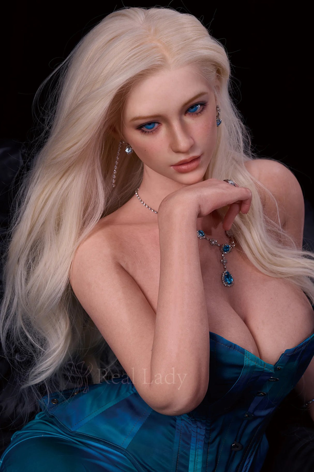 R8 Lena: 159cm H-Cup Royal Blue Beauty Elf Sex Doll