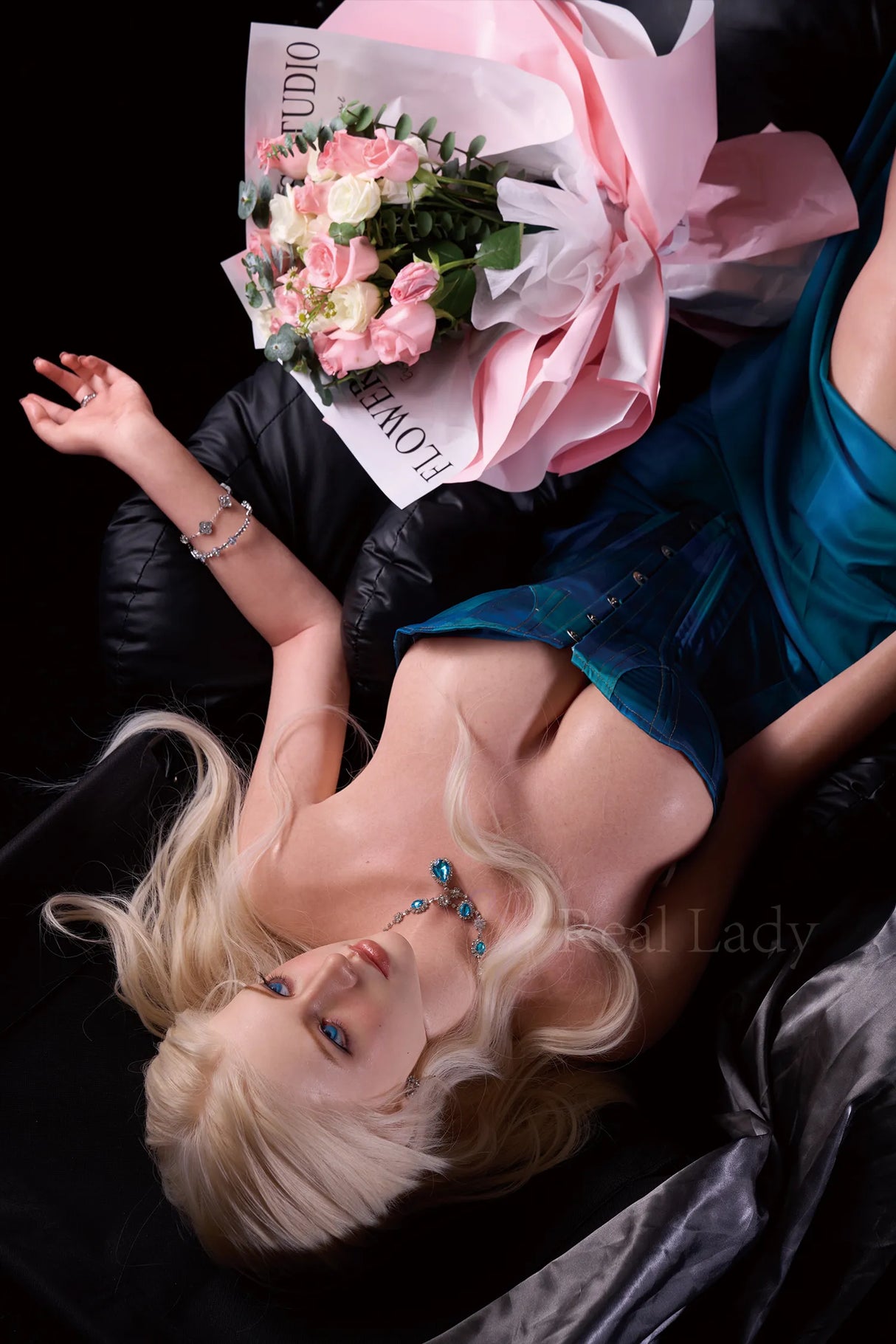 R8 Lena: 159cm H-Cup Royal Blue Beauty Elf Sex Doll