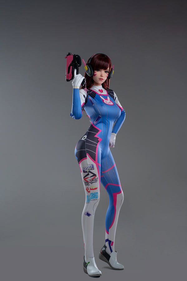Dva : Poupée sexuelle en silicone de 167 cm avec bonnets en D, pour cosplay et jeu vidéo