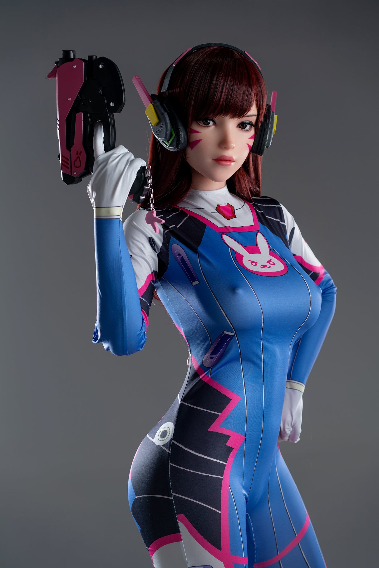 Dva : Poupée sexuelle en silicone de 167 cm avec bonnets en D, pour cosplay et jeu vidéo