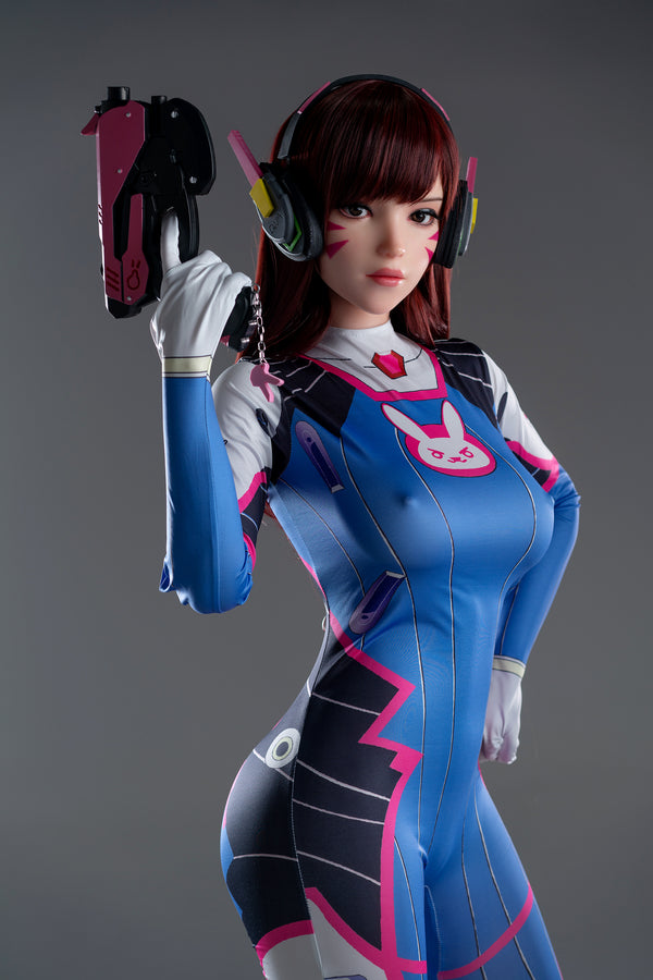 Dva : Poupée sexuelle en silicone de 167 cm avec bonnets en D, pour cosplay et jeu vidéo