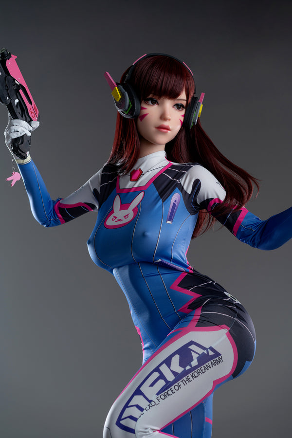Dva : Poupée sexuelle en silicone de 167 cm avec bonnets en D, pour cosplay et jeu vidéo