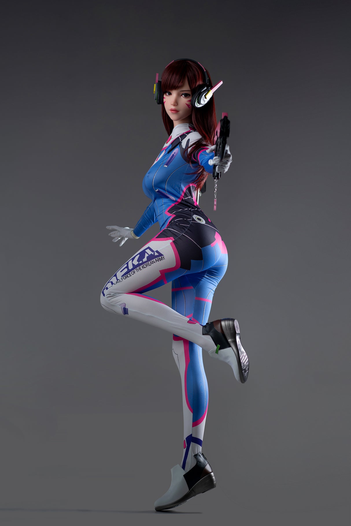 Dva : Poupée sexuelle en silicone de 167 cm avec bonnets en D, pour cosplay et jeu vidéo