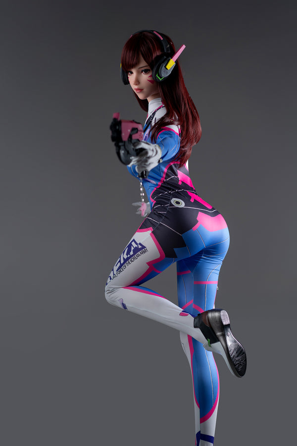 Dva : Poupée sexuelle en silicone de 167 cm avec bonnets en D, pour cosplay et jeu vidéo