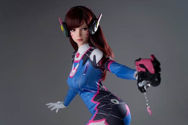 Dva : Poupée sexuelle en silicone de 167 cm avec bonnets en D, pour cosplay et jeu vidéo