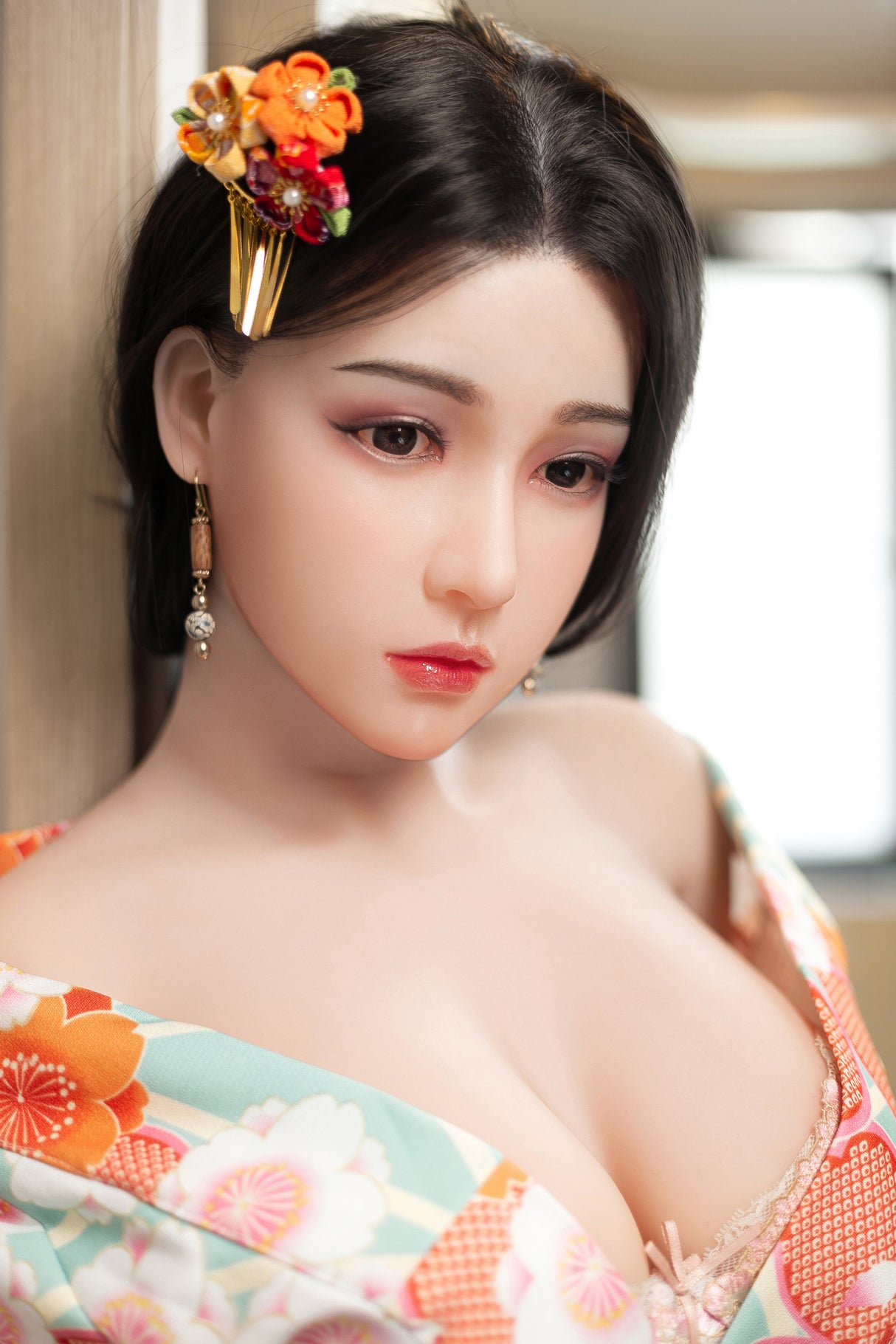 #3: 158cm E-Cup Lifelike TPE Body Silicone Head Sex Doll-Aibei