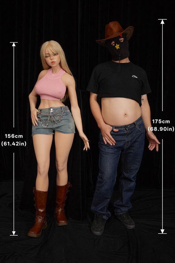 Rhea: 156cm F-Cup Flat Chested Silicone Sex Doll-Ultra Light Weight Design