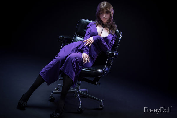 C012 Linglong: 164cm F-cup Purple Dress Silicone Sex Doll