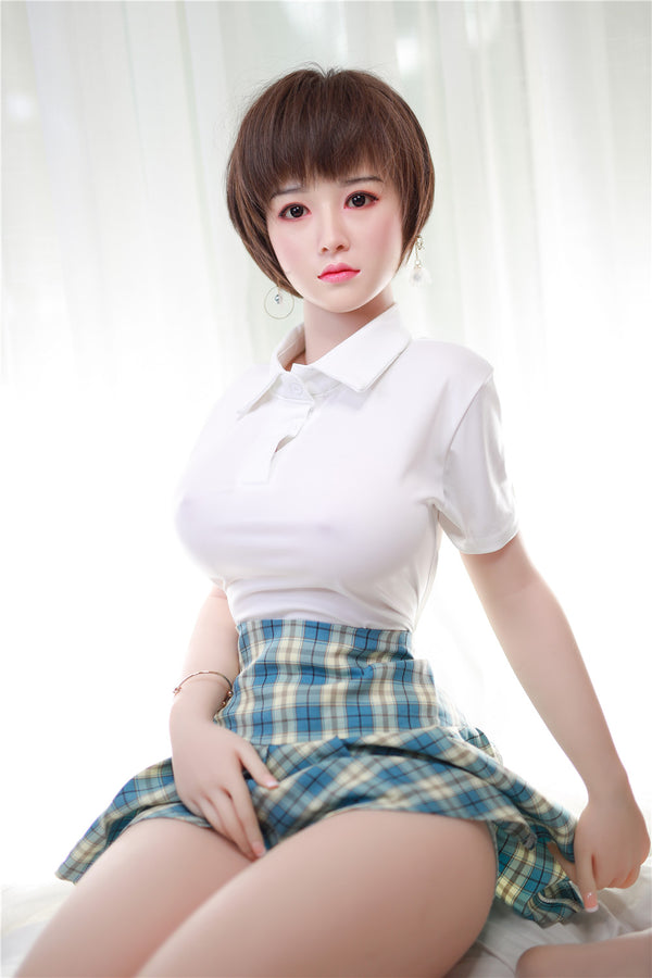 Amber: JYDoll 161cm D-Cup Realistic Silicone Head TPE Body Sex Doll