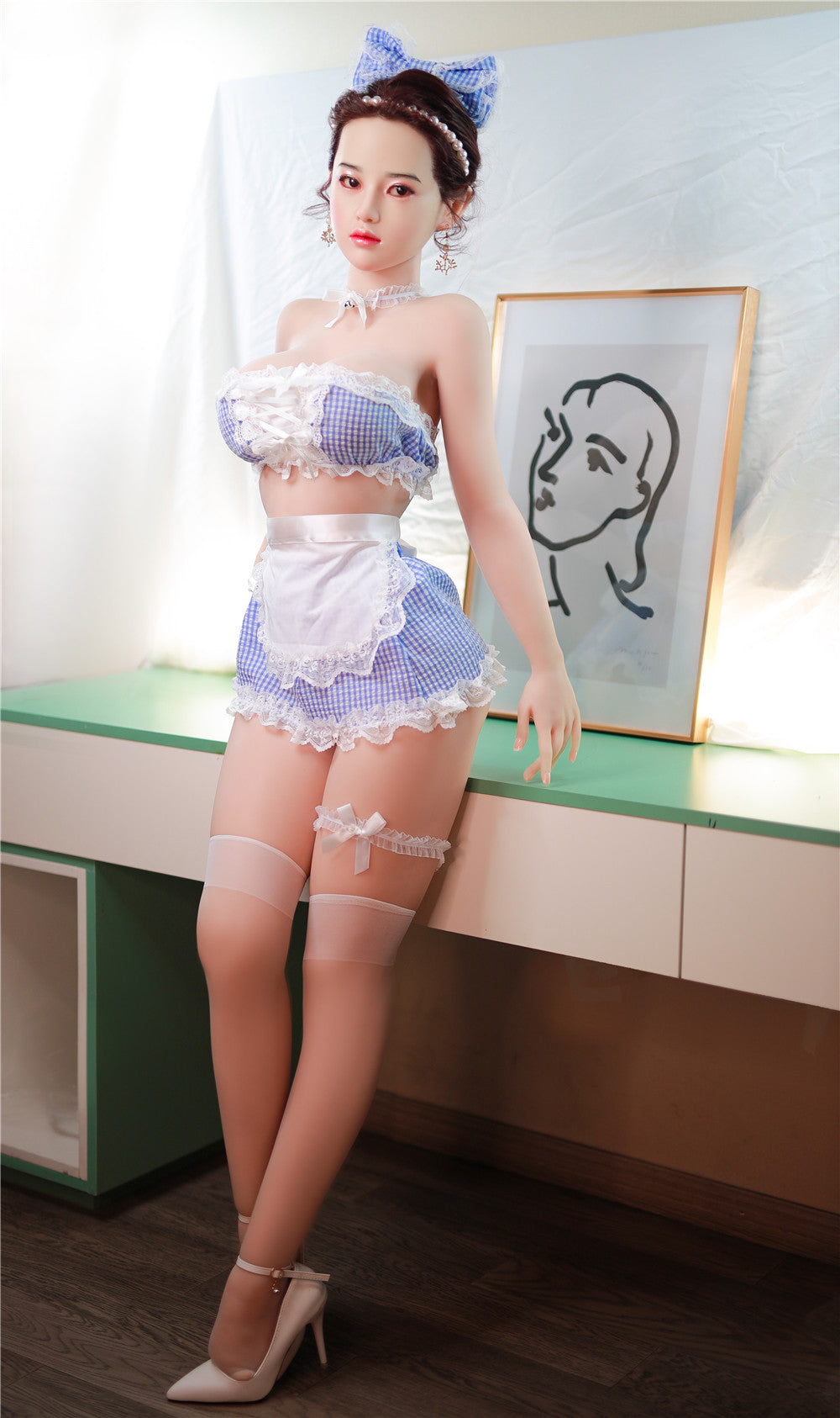 L.Jiu: JYDoll 161cm D-Cup Realistischer Silikonkopf TPE-Körper Sexpuppe