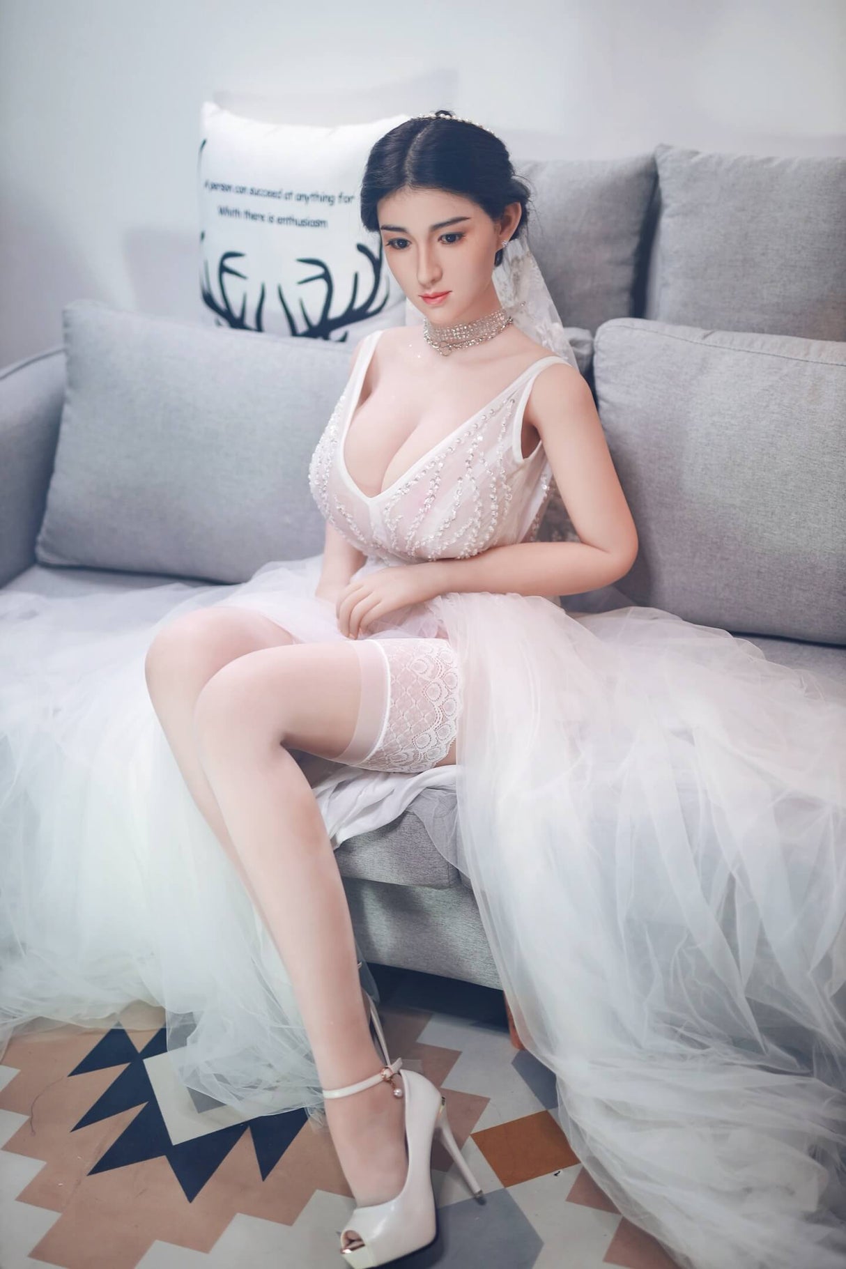 Gia: JYDoll 161cm D-Cup Realistic Silicone Head TPE Body Sex Doll