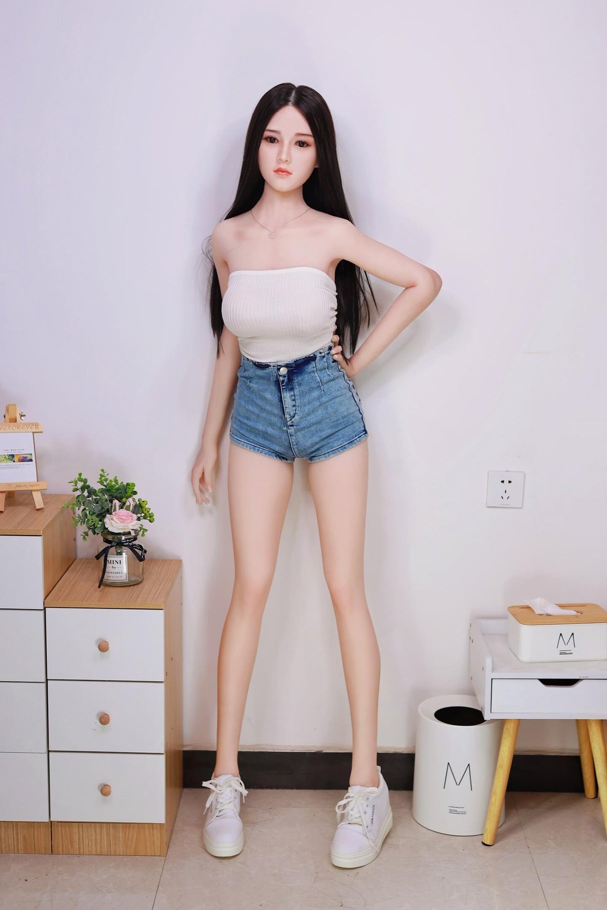 H1: JYDoll 157cm D-Cup Realistic Silicone Head TPE Body Sex Doll
