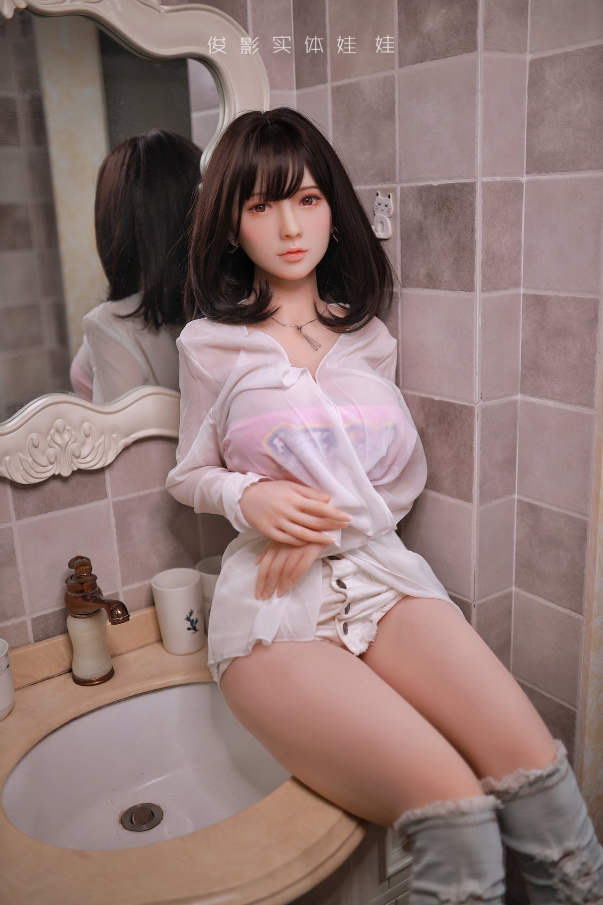 YiTing: JYDoll 161 cm D-Cup Realistischer Silikonkopf TPE-Körper Sexpuppe