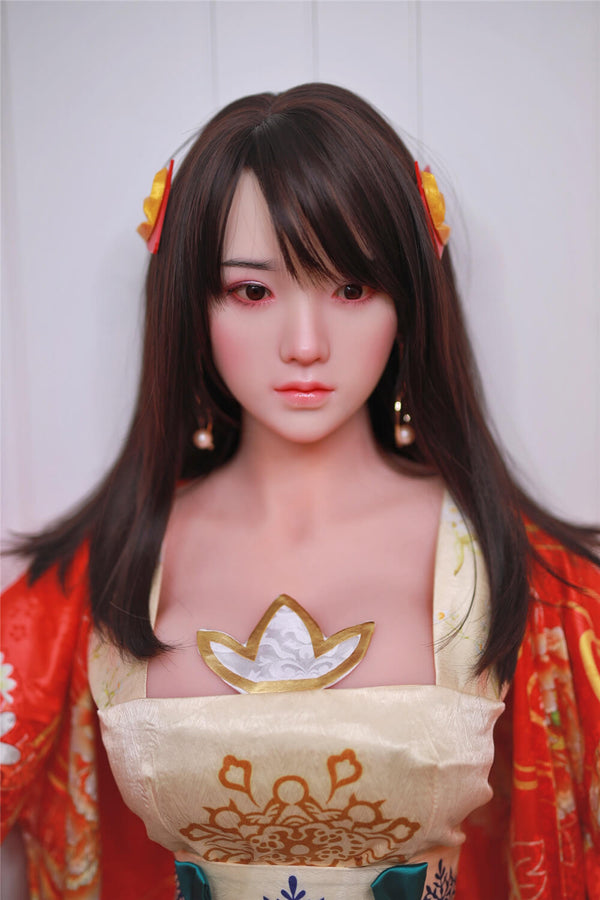 JingJing: JYDoll 161cm D-Cup Realistischer Silikonkopf TPE-Körper Sexpuppe