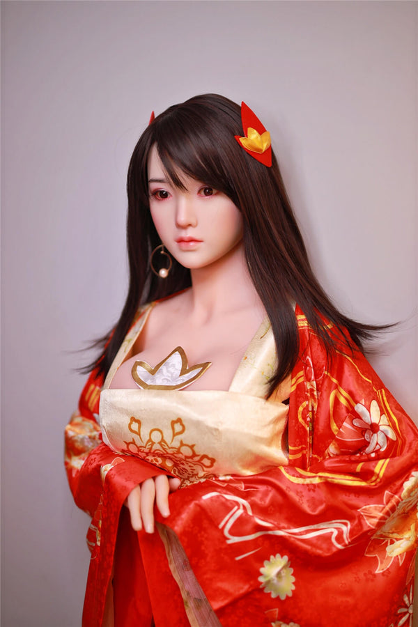 JingJing: JYDoll 161cm D-Cup Realistischer Silikonkopf TPE-Körper Sexpuppe