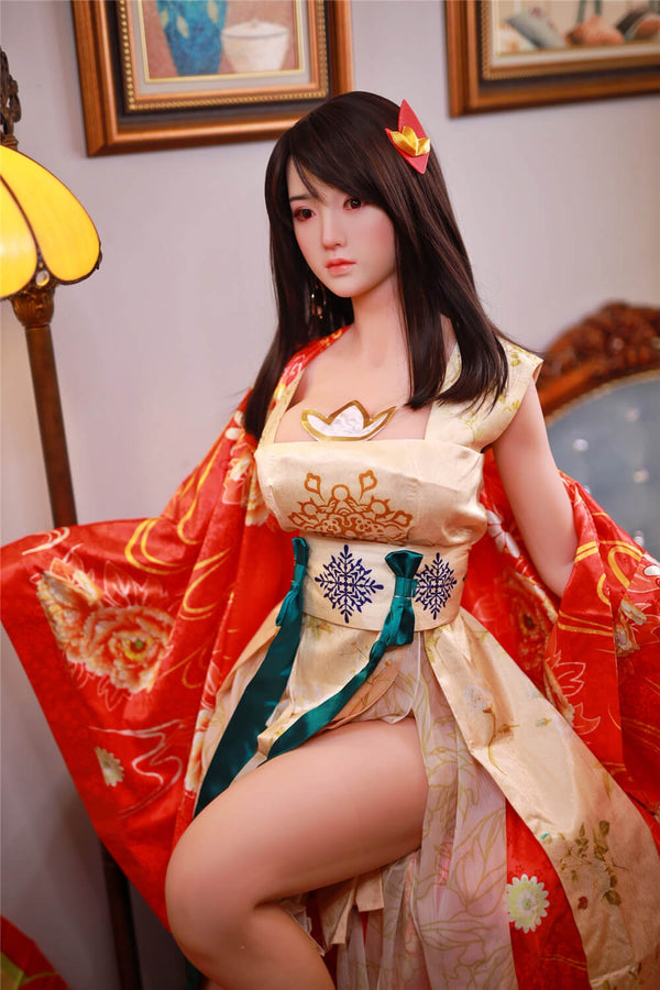 JingJing: JYDoll 161cm D-Cup Realistischer Silikonkopf TPE-Körper Sexpuppe