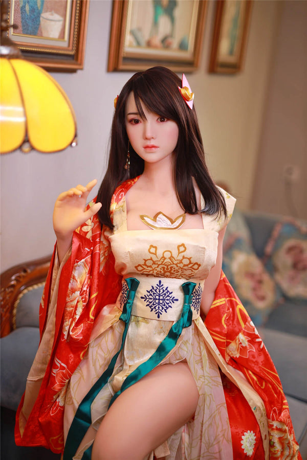 JingJing: JYDoll 161cm D-Cup Realistischer Silikonkopf TPE-Körper Sexpuppe