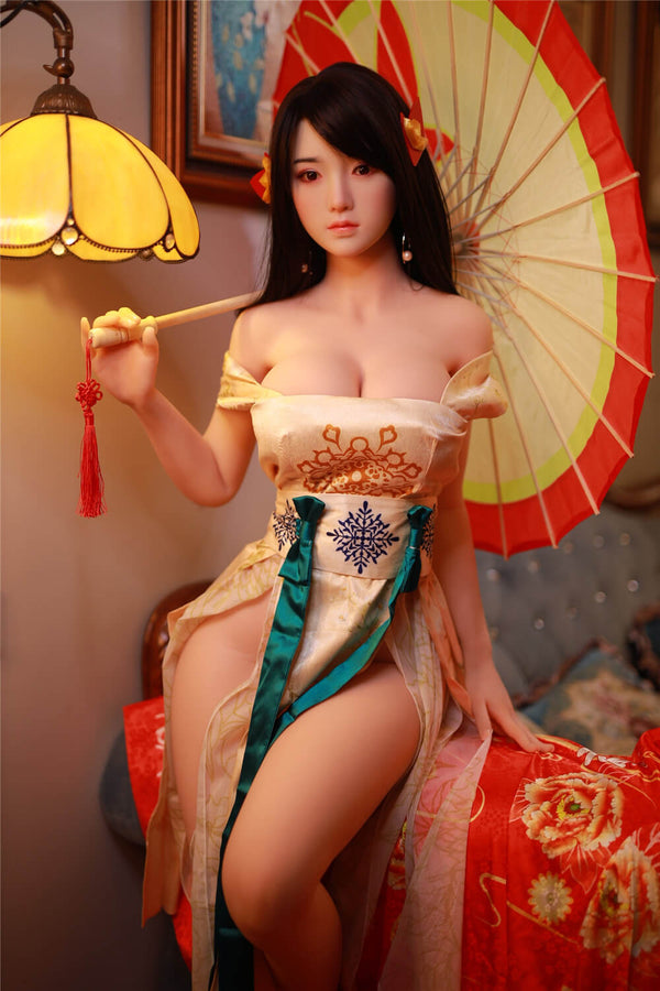JingJing: JYDoll 161cm D-Cup Realistischer Silikonkopf TPE-Körper Sexpuppe