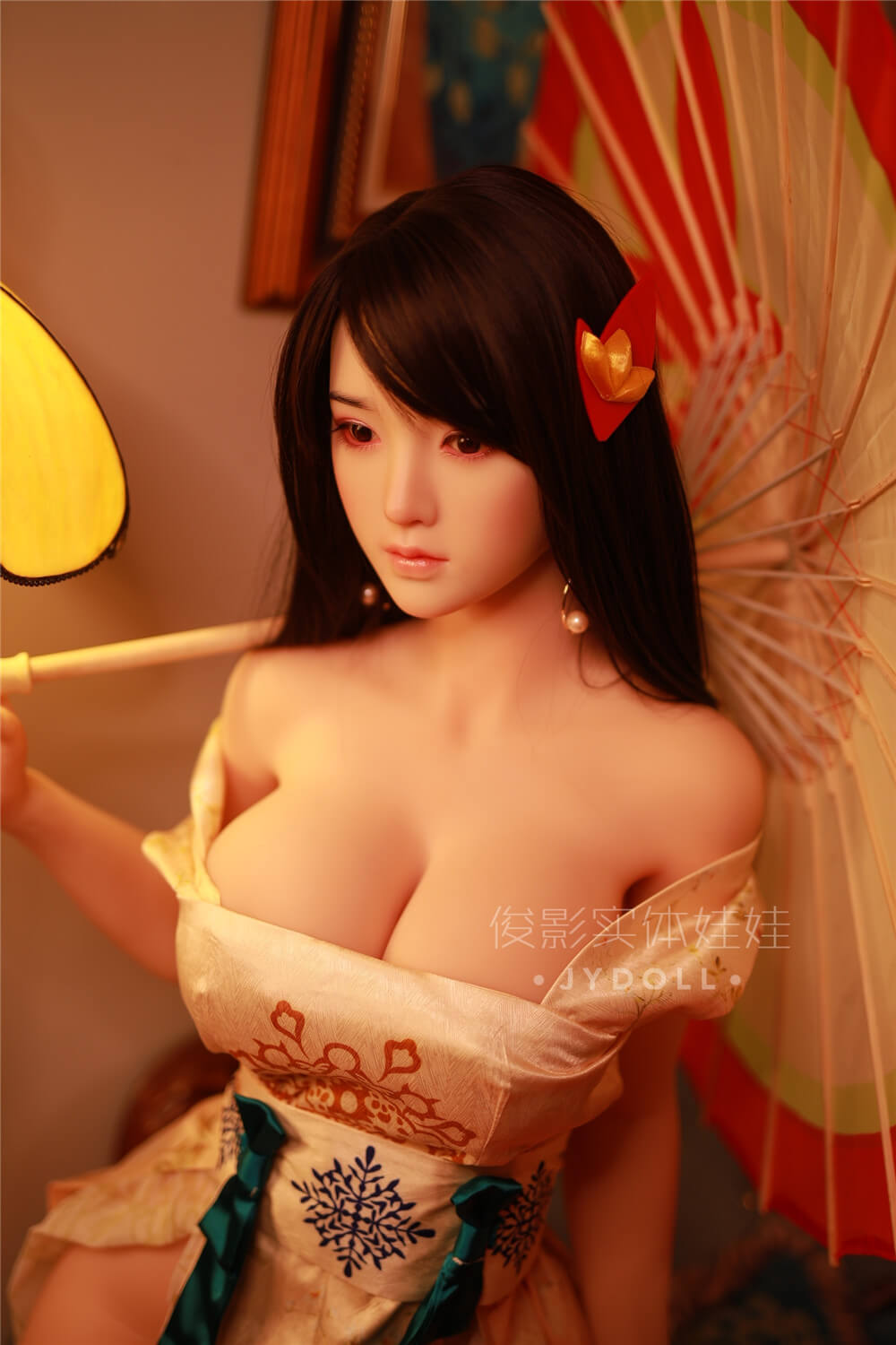 JingJing: JYDoll 161cm D-Cup Realistischer Silikonkopf TPE-Körper Sexpuppe