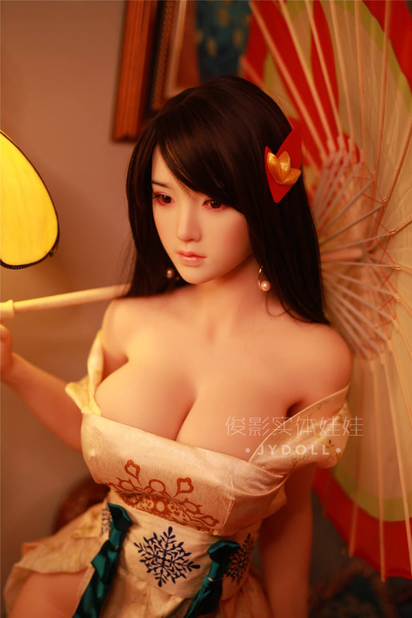 JingJing: JYDoll 161cm D-Cup Realistischer Silikonkopf TPE-Körper Sexpuppe