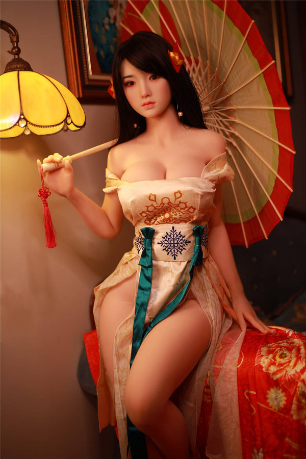 JingJing: JYDoll 161cm D-Cup Realistischer Silikonkopf TPE-Körper Sexpuppe