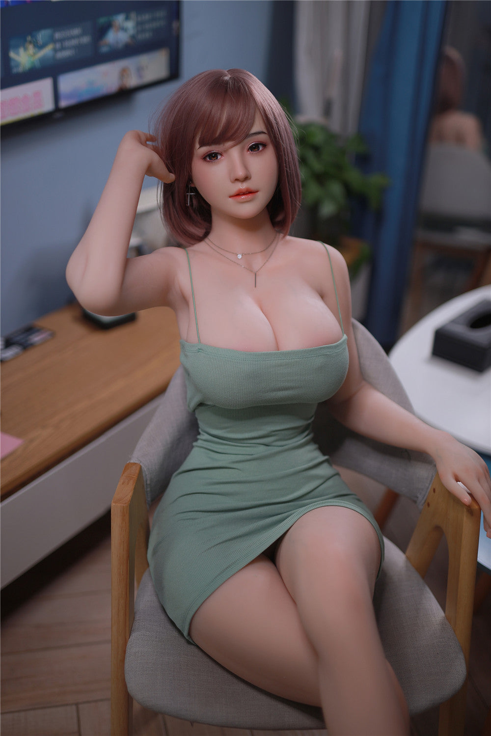 YunXi: JYDoll 161 cm D-Cup Realistischer Silikonkopf TPE-Körper Sexpuppe