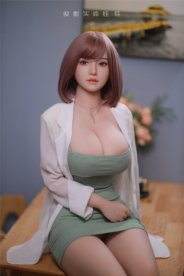 YunXi: JYDoll 161 cm D-Cup Realistischer Silikonkopf TPE-Körper Sexpuppe