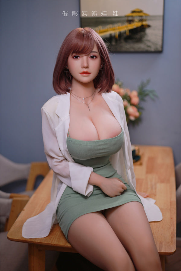 YunXi: JYDoll 161 cm D-Cup Realistischer Silikonkopf TPE-Körper Sexpuppe