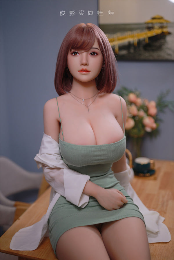 YunXi: JYDoll 161 cm D-Cup Realistischer Silikonkopf TPE-Körper Sexpuppe