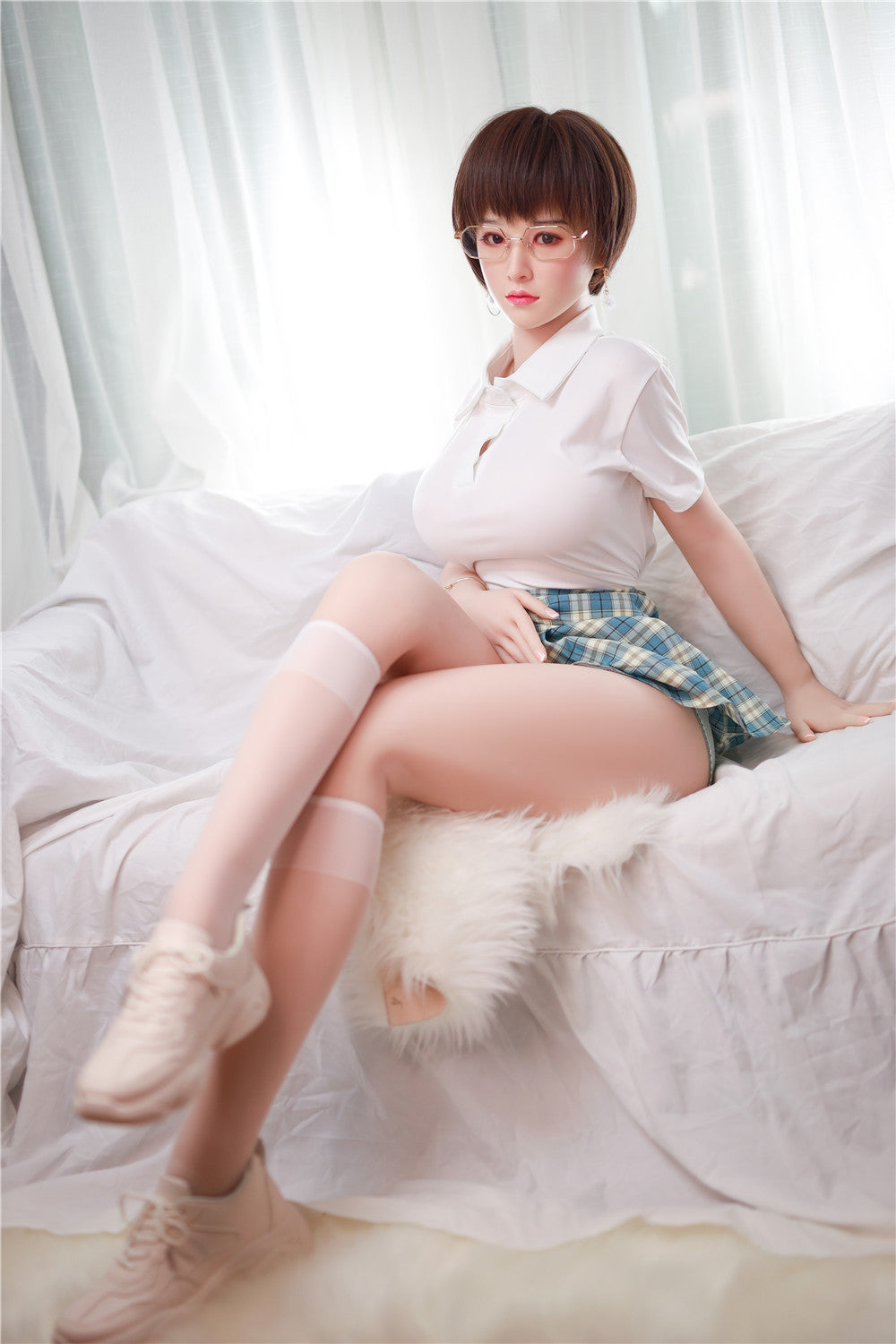 Amber: JYDoll 161cm D-Cup Realistic Silicone Head TPE Body Sex Doll