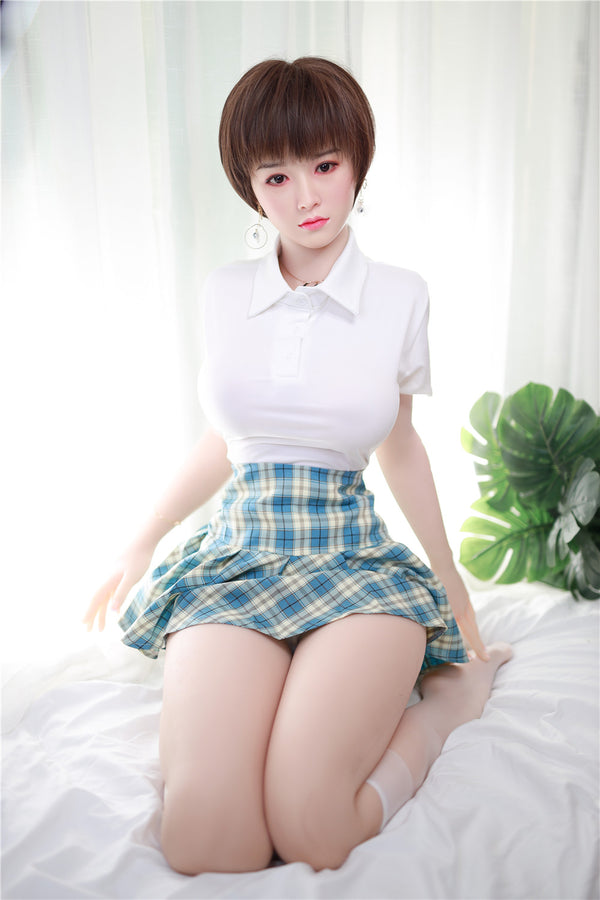 Amber: JYDoll 161cm D-Cup Realistic Silicone Head TPE Body Sex Doll