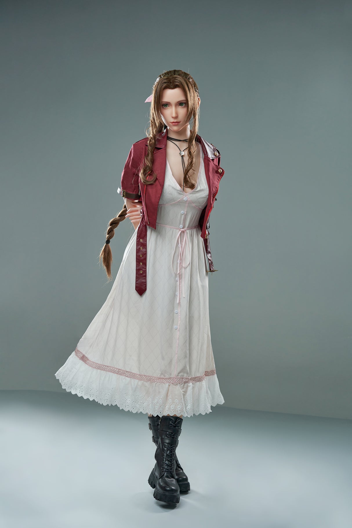 Aerith : Poupée sexuelle en silicone de 167 cm, taille D, de type Cosplay – Personnage de jeu vidéo