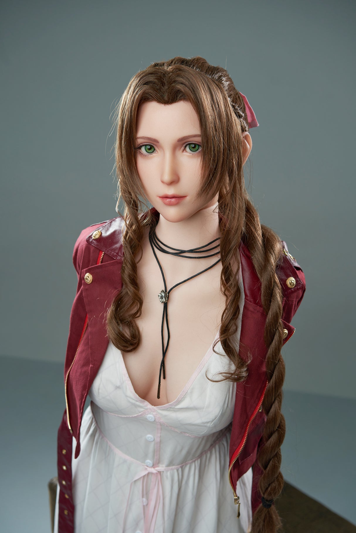 Aerith : Poupée sexuelle en silicone de 167 cm, taille D, de type Cosplay – Personnage de jeu vidéo