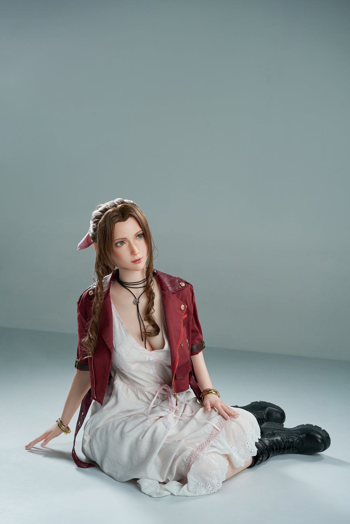 Aerith : Poupée sexuelle en silicone de 167 cm, taille D, de type Cosplay – Personnage de jeu vidéo