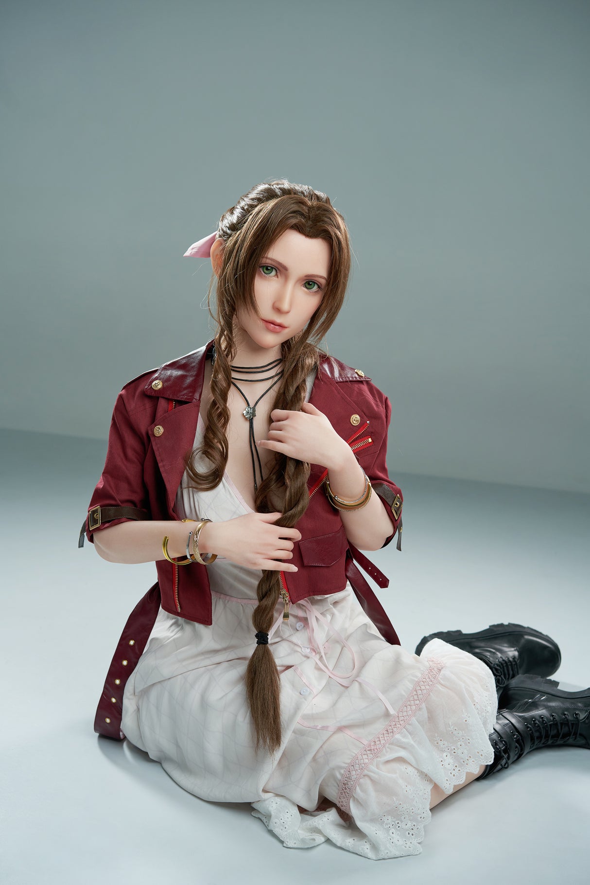 Aerith : Poupée sexuelle en silicone de 167 cm, taille D, de type Cosplay – Personnage de jeu vidéo