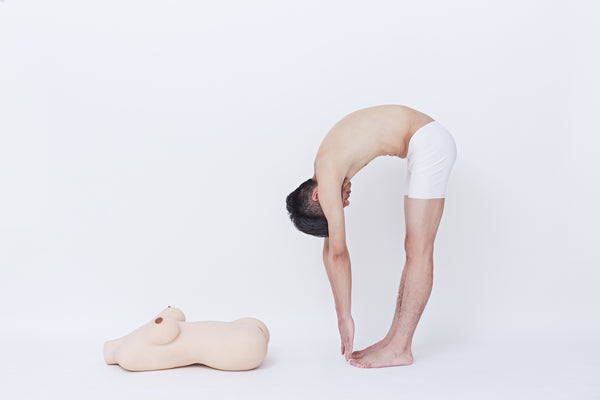 Runder Oberschenkel, gelb: 93 cm großer Torso der echten TPE-Liebespuppe – Höhepunkt-Puppe