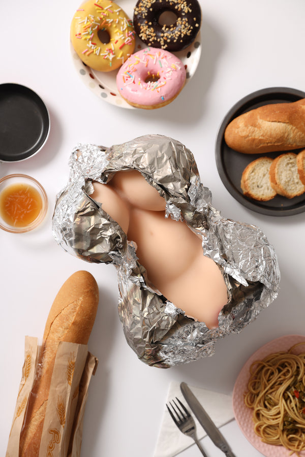XM Torso Delicacy (Zimt): 35 cm großer Torso einer echten TPE-Liebespuppe – Höhepunkt-Puppe