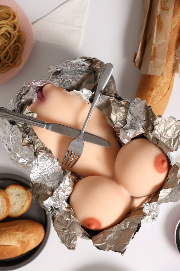 XM Torso Delicacy (Zimt): 35 cm großer Torso einer echten TPE-Liebespuppe – Höhepunkt-Puppe