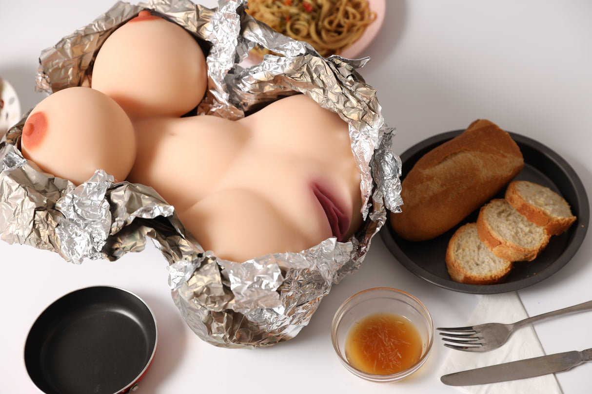 XM Torso Delicacy (Zimt): 35 cm großer Torso einer echten TPE-Liebespuppe – Höhepunkt-Puppe