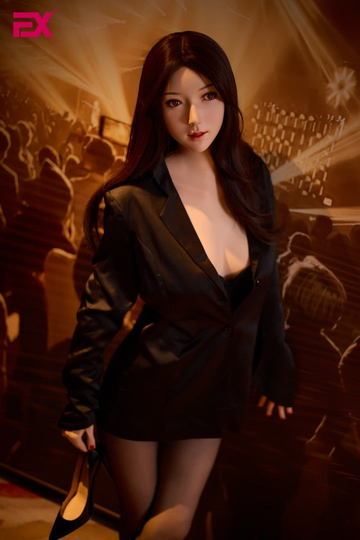 Jie: 166 cm D-Cup Realistische Silikon-Sex-Puppe - EX-Puppe