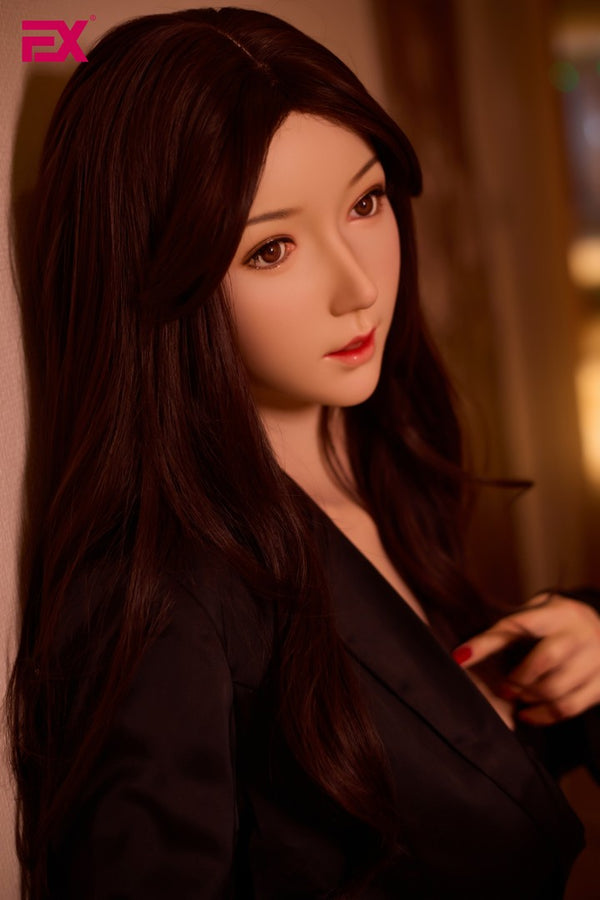Jie: 166 cm D-Cup Realistische Silikon-Sex-Puppe - EX-Puppe